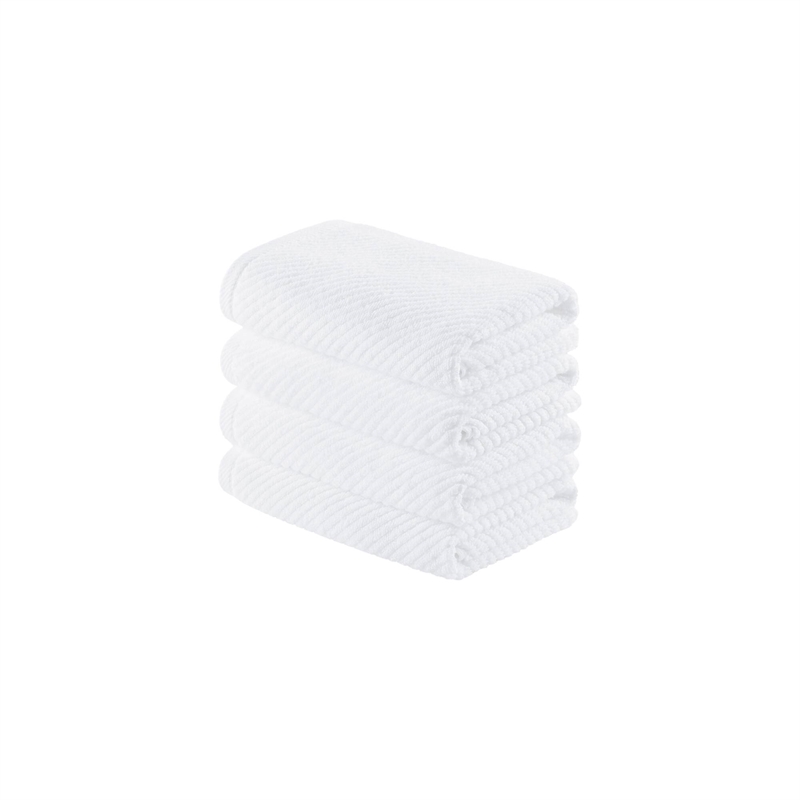 Olliix Madison Park Diagonal Ribbed 4-Piece Bath Towel Cotton in White