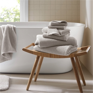 Olliix Madison Park Diagonal Ribbed 6-Piece Bath Towel Cotton in Grey