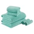 Olliix Madison Park Diagonal Ribbed 6-Piece Bath Towel Cotton in Turquoise