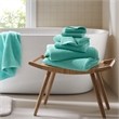 Olliix Madison Park Diagonal Ribbed 6-Piece Bath Towel Cotton in Turquoise