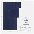 Olliix Madison Park Diagonal Ribbed 6-Piece Bath Towel Cotton in Navy