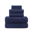 Olliix Madison Park Diagonal Ribbed 6-Piece Bath Towel Cotton in Navy