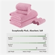 Olliix Madison Park Diagonal Ribbed 6-Piece Bath Towel Cotton in Pink