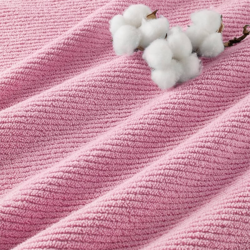 Olliix Madison Park Diagonal Ribbed 6-Piece Bath Towel Cotton in Pink