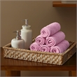 Olliix Madison Park Diagonal Ribbed 6-Piece Bath Towel Cotton in Pink