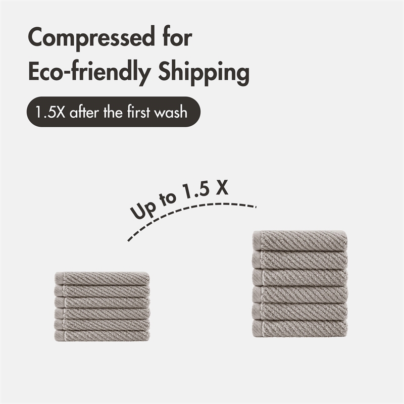 Olliix Madison Park Diagonal Ribbed 6-Piece Bath Towel Cotton in Grey