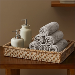 Olliix Madison Park Diagonal Ribbed 6-Piece Bath Towel Cotton in Grey