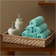 Olliix Madison Park Diagonal Ribbed 6-Piece Bath Towel Cotton in Turquoise