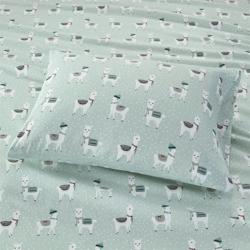 Olliix True North by Sleep Philosophy Cozy Flannel Queen Sheet Set in Seafoam