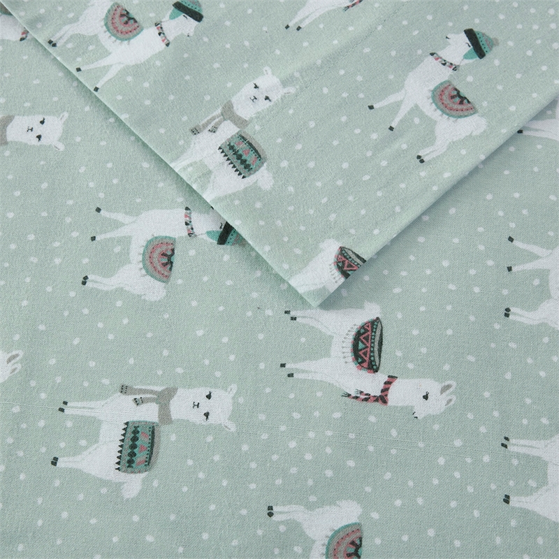 Olliix True North by Sleep Philosophy Cozy Flannel Queen Sheet Set in Seafoam