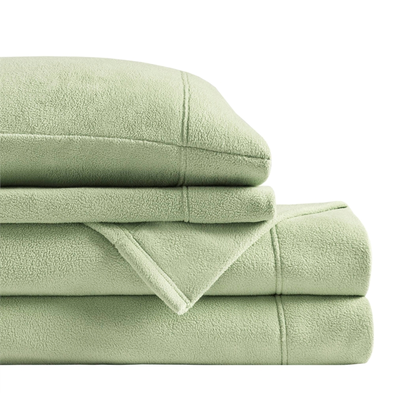 Olliix True North by Sleep Philosophy Micro Fleece Queen Sheet Set in Green