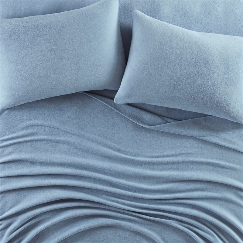 Olliix True North by Sleep Philosophy Micro Fleece Queen Sheet Set in Blue
