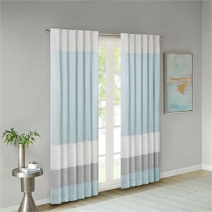 Olliix Madison Park Amherst 50x84&quot Window Panel Faux Silk in Aqua