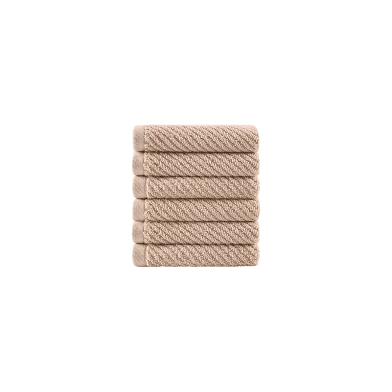 Olliix Madison Park Diagonal Ribbed 6-Piece Bath Towel Cotton in Beige