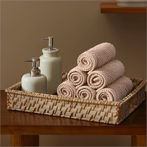 Olliix Madison Park Diagonal Ribbed 6-Piece Bath Towel Cotton in Beige
