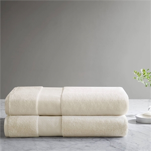 Olliix Madison Park Signature Turkish 35x70&quot - 2PK Bath Towel Cotton in Natural
