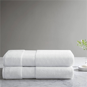 Olliix Madison Park Signature Turkish 35x70&quot - 2PK Bath Towel Cotton in White