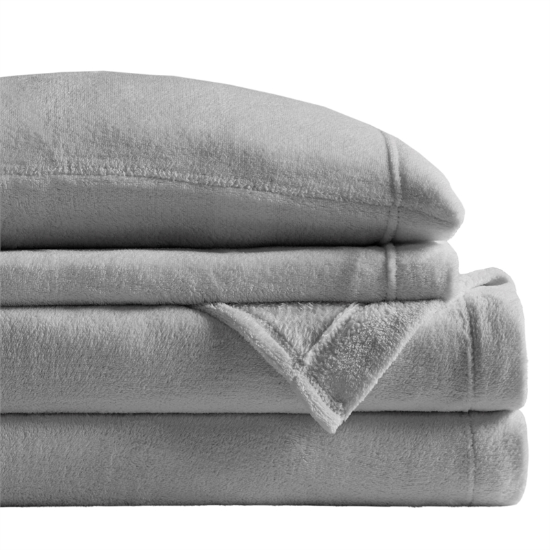 Olliix True North by Sleep Philosophy Soloft Plush Queen Sheet Set in Grey