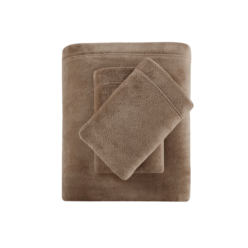 Olliix True North by Sleep Philosophy Soloft Plush Queen Sheet Set in Brown