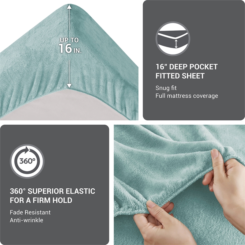 Olliix True North by Sleep Philosophy Soloft Plush Queen Sheet Set in Aqua