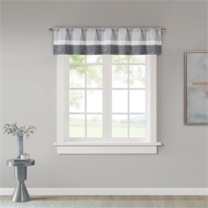 Olliix Madison Park Amherst 50x18&quot Valance Faux Silk in Grey
