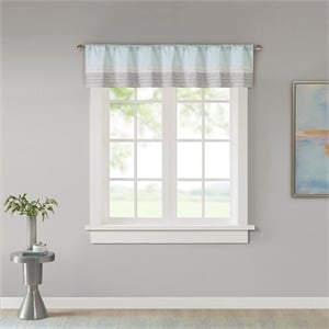Olliix Madison Park Amherst 50x18&quot Valance Faux Silk in Aqua