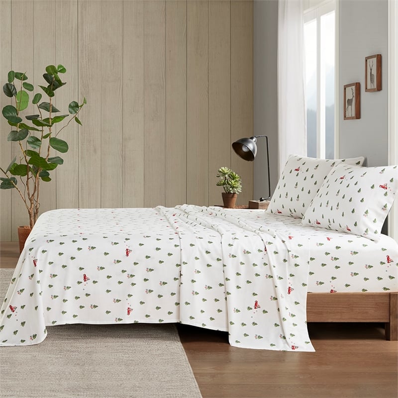 Olliix Woolrich Cotton Flannel Cal King Sheet Set Cotton in Green Tree Trip