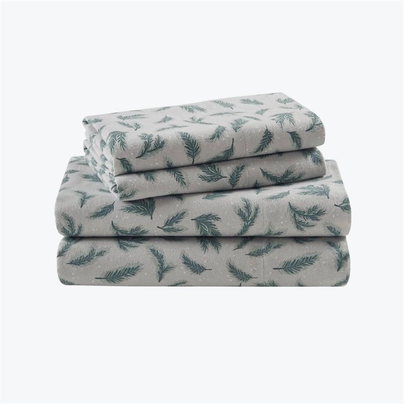 Olliix Woolrich Cotton Flannel Cal King Sheet Set Cotton in Pine Branches