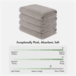 Olliix Madison Park Diagonal Ribbed 4-Piece Bath Towel Cotton in Grey