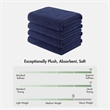 Olliix Madison Park Diagonal Ribbed 4-Piece Bath Towel Cotton in Navy