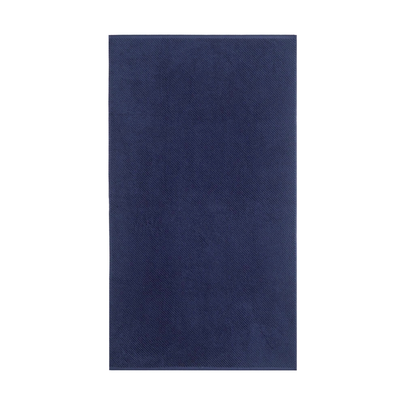 Olliix Madison Park Diagonal Ribbed 4-Piece Bath Towel Cotton in Navy