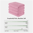 Olliix Madison Park Diagonal Ribbed 4-Piece Bath Towel Cotton in Pink