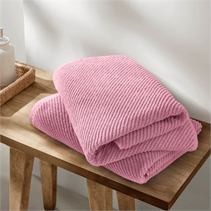 Olliix Madison Park Diagonal Ribbed 4-Piece Bath Towel Cotton in Pink