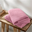 Olliix Madison Park Diagonal Ribbed 4-Piece Bath Towel Cotton in Pink