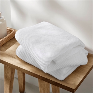 Olliix Madison Park Diagonal Ribbed 4-Piece Bath Towel Cotton in White