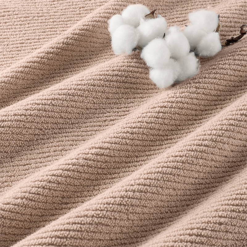 Olliix Madison Park Diagonal Ribbed 4-Piece Bath Towel Cotton in Beige