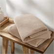 Olliix Madison Park Diagonal Ribbed 4-Piece Bath Towel Cotton in Beige