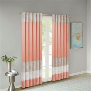 Olliix Madison Park Amherst 50x84&quot Window Panel Faux Silk in Coral