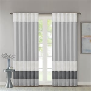 Olliix Madison Park Amherst 50x84&quot Window Panel Faux Silk in Grey