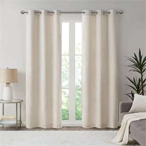 Olliix Madison Park Galen 2-PK 40x84&quot Panel Pair Polyester in Ivory