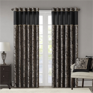 Olliix Madison Park Aubrey 50x95&quot Panel Pair Polyester in Black