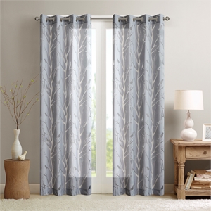 Olliix Madison Park Averil 50x63&quot Sheer Polyester in Grey