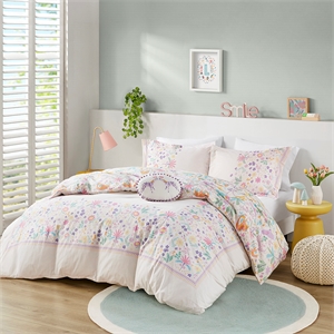 Olliix Intelligent Design Kids Lulu Full/Queen Duvet Cover Set Cotton in Purple