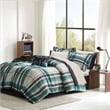 Olliix Intelligent Design Robbie Queen Comforter Set Polyester in Teal/Black