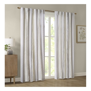 Olliix Madison Park Samara 50x84&quot Window Panel Polyester in White/Brown