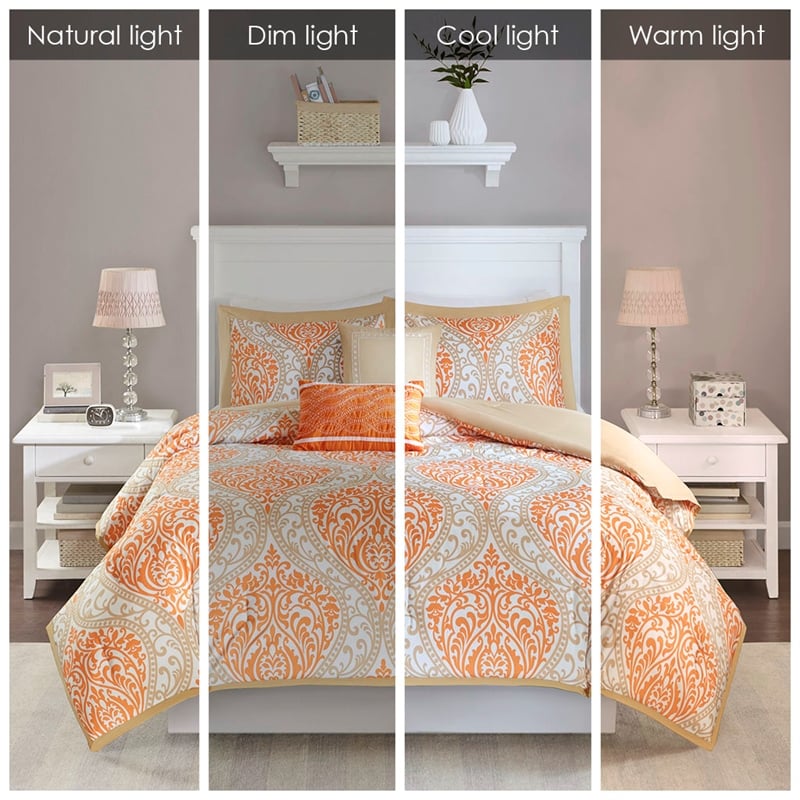 Olliix Intelligent Design Senna Twin/Twin XL Comforter Set Polyester in Orange