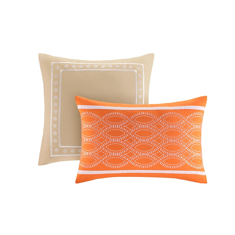 Olliix Intelligent Design Senna Twin/Twin XL Comforter Set Polyester in Orange
