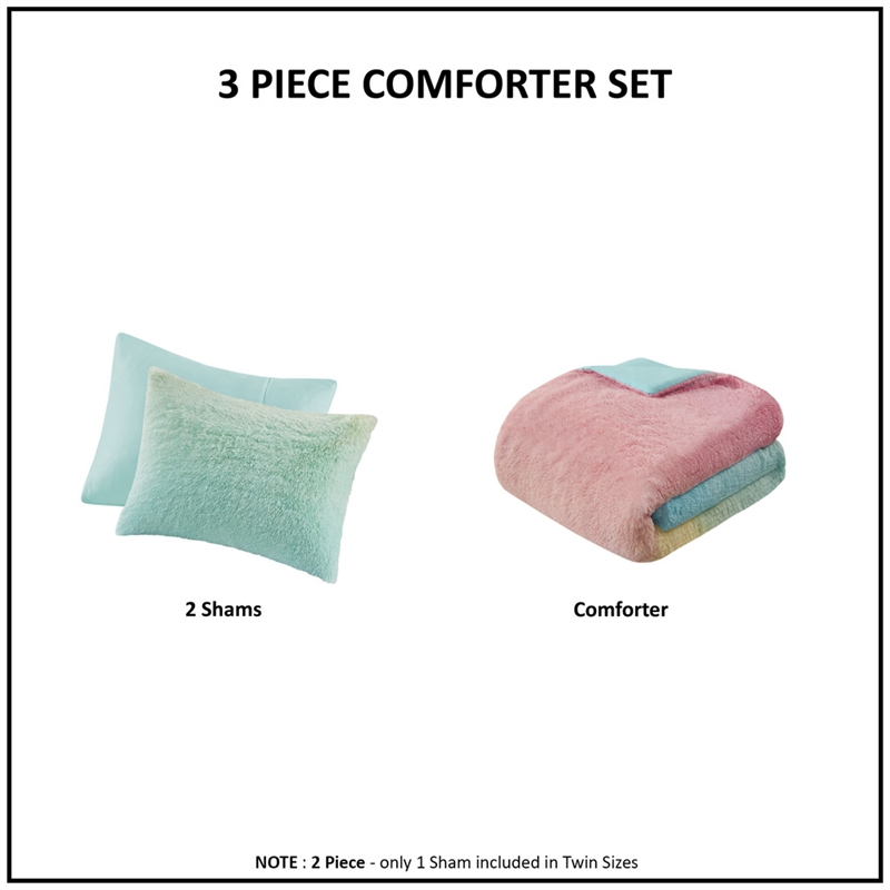 Olliix Intelligent Design Primrose Full/Queen Comforter Mini Set in Aqua Multi