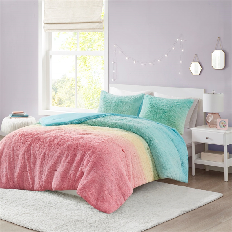 Olliix Intelligent Design Primrose Full/Queen Comforter Mini Set in Aqua Multi