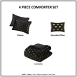 Olliix Intelligent Design Rosalie Twin/Twin XL Comforter Set in Black/Gold